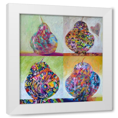 4 Pears 119 White Modern Wood Framed Art Print by Green, Howie
