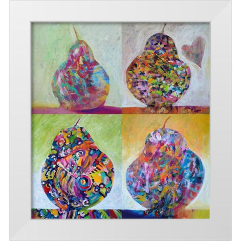 4 Pears 119 White Modern Wood Framed Art Print by Green, Howie