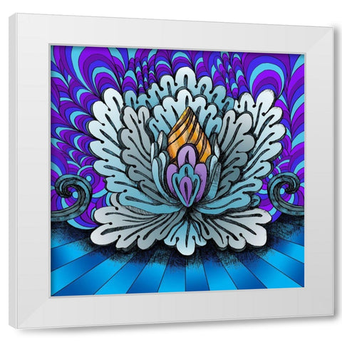 Lotus Flower 1 White Modern Wood Framed Art Print by Green, Howie