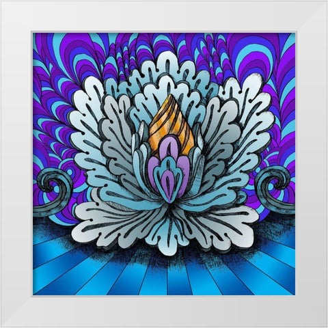 Lotus Flower 1 White Modern Wood Framed Art Print by Green, Howie