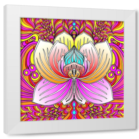 Lotus Flower 2 White Modern Wood Framed Art Print by Green, Howie