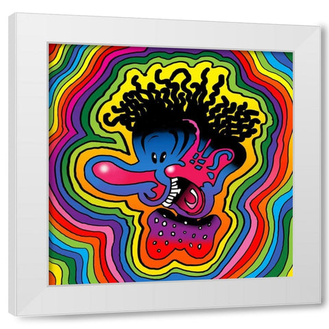 Pop Art Crazy White Modern Wood Framed Art Print by Green, Howie