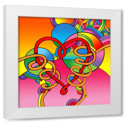Pop Art Wrapped Heart White Modern Wood Framed Art Print by Green, Howie