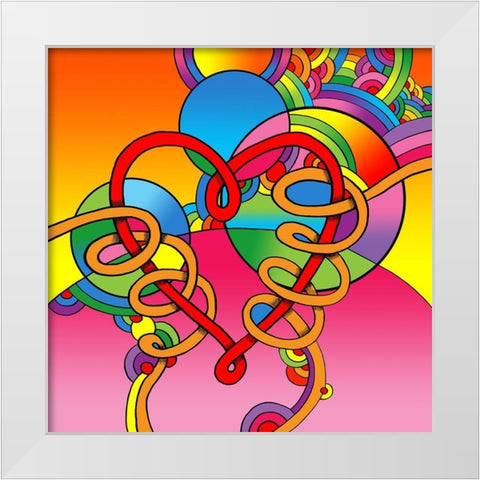 Pop Art Wrapped Heart White Modern Wood Framed Art Print by Green, Howie