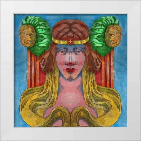 Goddess White Modern Wood Framed Art Print by Green, Howie