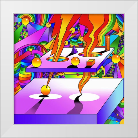 Floating White Modern Wood Framed Art Print by Green, Howie