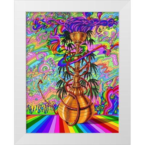 Hookah White Modern Wood Framed Art Print by Green, Howie