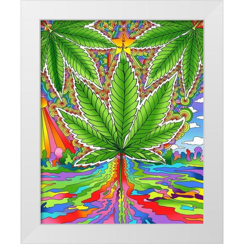 Pot Leaf 2 White Modern Wood Framed Art Print by Green, Howie