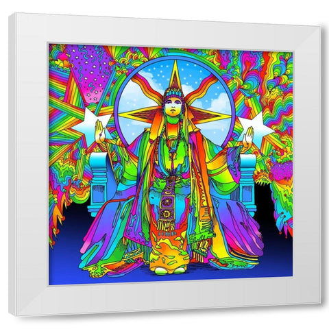 Cosmic Queen White Modern Wood Framed Art Print by Green, Howie