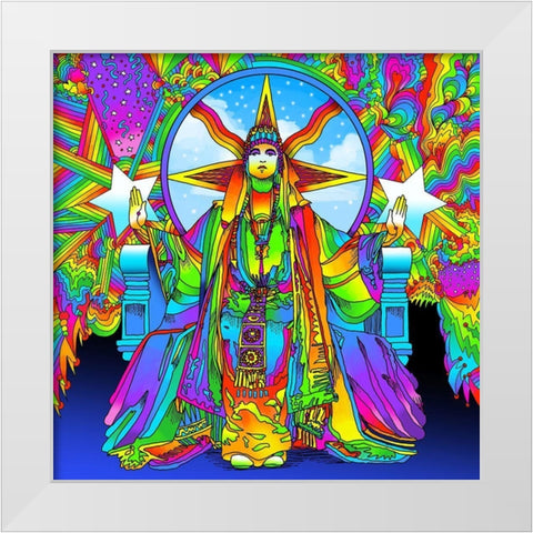 Cosmic Queen White Modern Wood Framed Art Print by Green, Howie