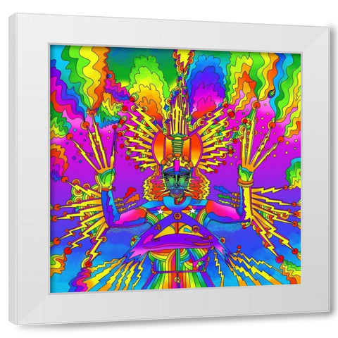 Lightning Man White Modern Wood Framed Art Print by Green, Howie