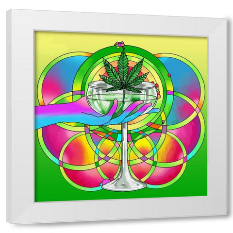 Marijuana cocktail White Modern Wood Framed Art Print by Green, Howie