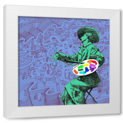 Painter Mambo White Modern Wood Framed Art Print by Green, Howie