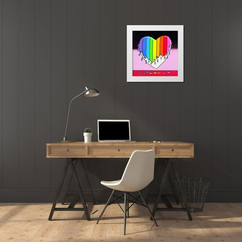 Rainbow Paint Heart 2 White Modern Wood Framed Art Print by Green, Howie