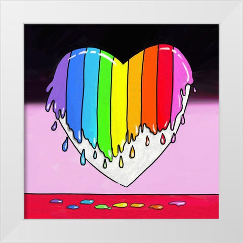 Rainbow Paint Heart 2 White Modern Wood Framed Art Print by Green, Howie