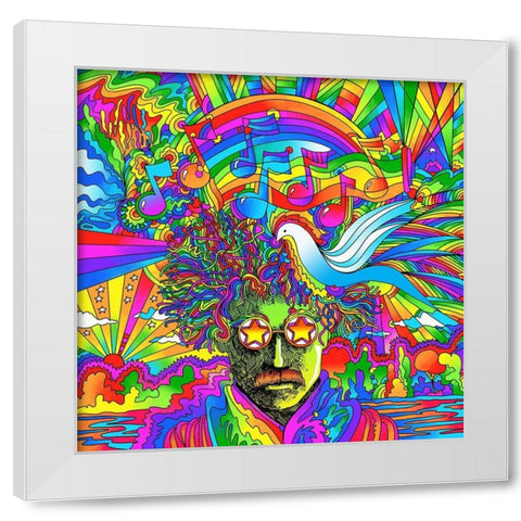 Star Glasses White Modern Wood Framed Art Print by Green, Howie