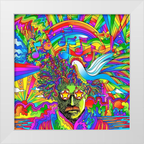Star Glasses White Modern Wood Framed Art Print by Green, Howie