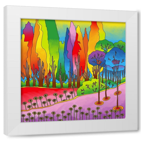 Tall Trees White Modern Wood Framed Art Print by Green, Howie