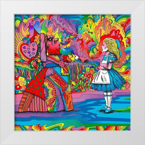Alice-Queen White Modern Wood Framed Art Print by Green, Howie