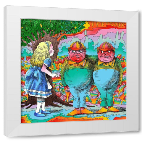 Alice-Tweedle-Dee-Dum White Modern Wood Framed Art Print by Green, Howie