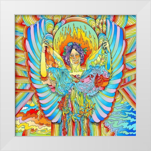 Angel-721 White Modern Wood Framed Art Print by Green, Howie