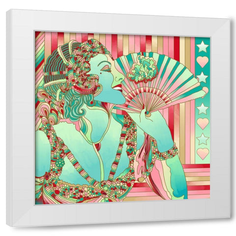 Green Godess White Modern Wood Framed Art Print by Green, Howie