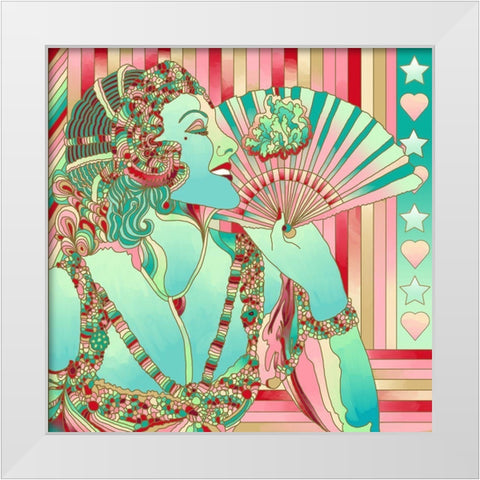 Green Godess White Modern Wood Framed Art Print by Green, Howie