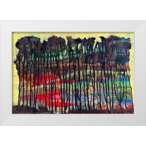 Trees-1 White Modern Wood Framed Art Print by Green, Howie