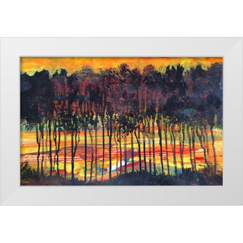 Trees-2 White Modern Wood Framed Art Print by Green, Howie