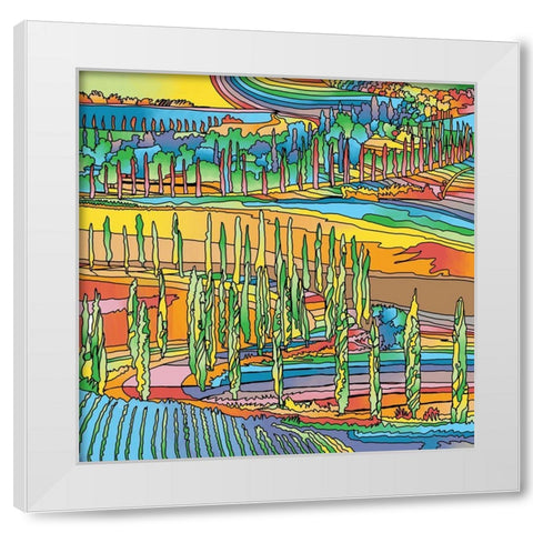 Tuscany-Trees White Modern Wood Framed Art Print by Green, Howie