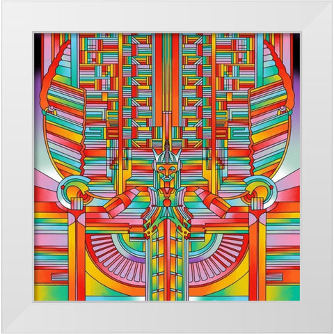 Zeus White Modern Wood Framed Art Print by Green, Howie