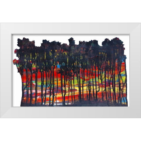 Trees 4 White Modern Wood Framed Art Print by Green, Howie