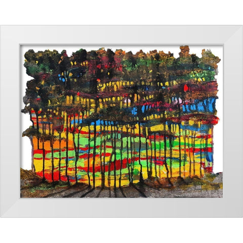 Trees 5 White Modern Wood Framed Art Print by Green, Howie