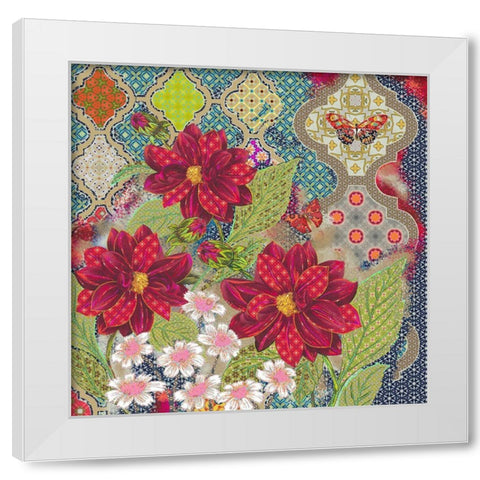 Floral 4 White Modern Wood Framed Art Print by HUE and MI and Sangita