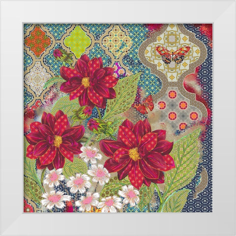 Floral 4 White Modern Wood Framed Art Print by HUE and MI and Sangita