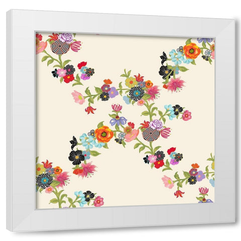 Florist White Modern Wood Framed Art Print by HUE and MI and Sangita