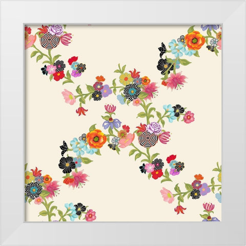 Florist White Modern Wood Framed Art Print by HUE and MI and Sangita