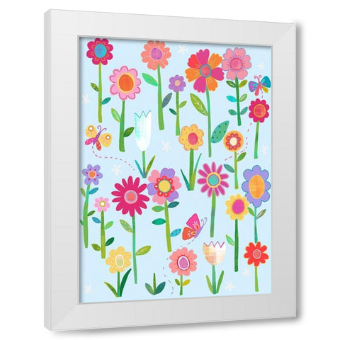 Meadow White Modern Wood Framed Art Print by HUE and MI and Sangita