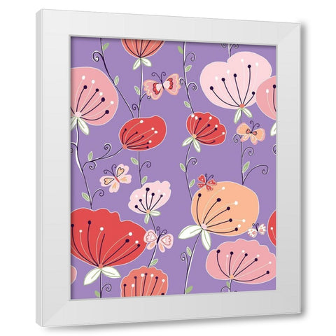 Tulips White Modern Wood Framed Art Print by HUE and MI and Sangita