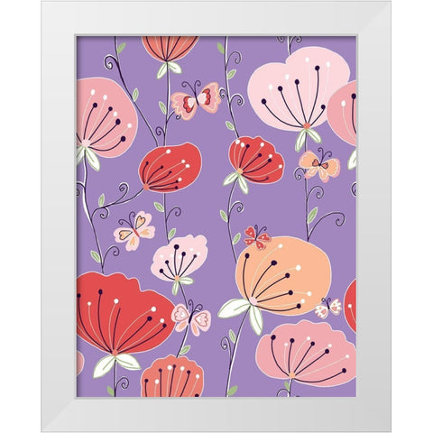 Tulips White Modern Wood Framed Art Print by HUE and MI and Sangita