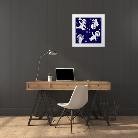Dancing With Stars White Modern Wood Framed Art Print by HUE and MI and Sangita