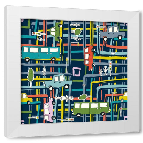 20-11 Traffic Lines White Modern Wood Framed Art Print by HUE and MI and Sangita