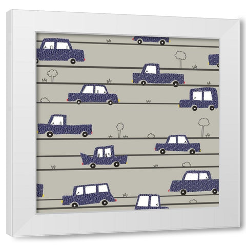 2103 On The Road White Modern Wood Framed Art Print by HUE and MI and Sangita
