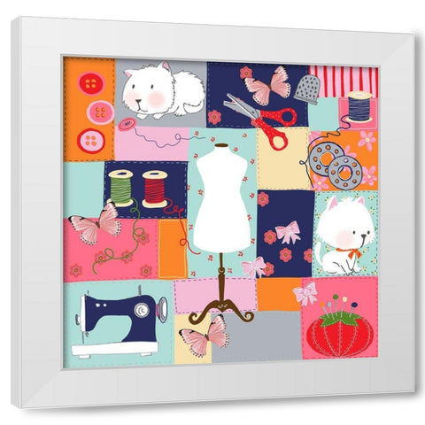 I Love My Craft White Modern Wood Framed Art Print by HUE and MI and Sangita