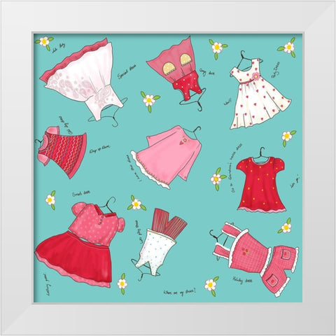 My Wardrobe White Modern Wood Framed Art Print by HUE and MI and Sangita