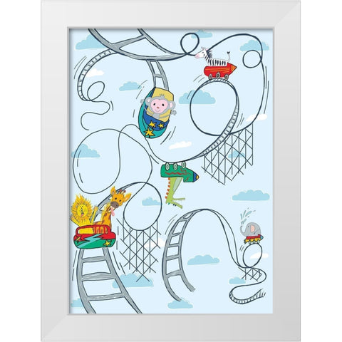 Rollar Coaster Tile White Modern Wood Framed Art Print by HUE and MI and Sangita
