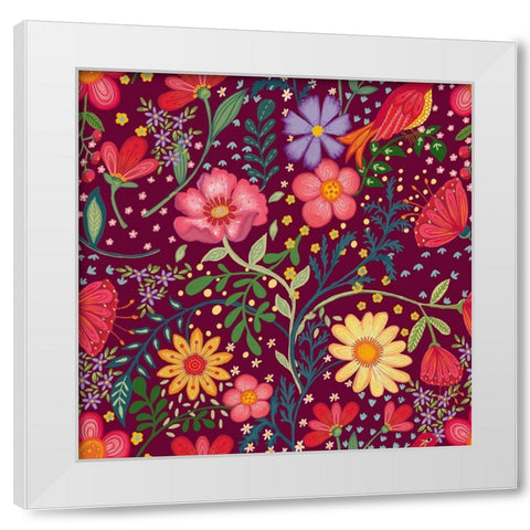 20-71 Harmony White Modern Wood Framed Art Print by HUE and MI and Sangita