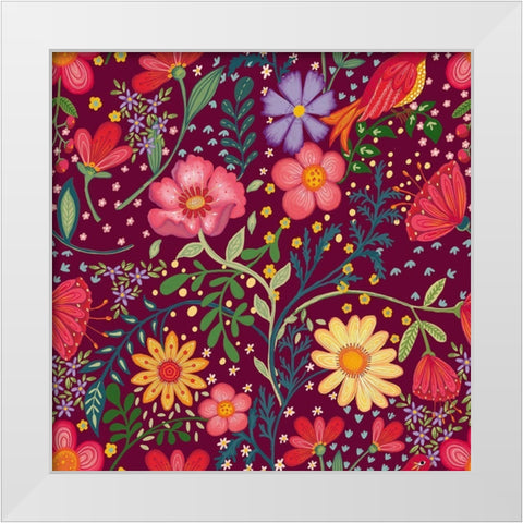 20-71 Harmony White Modern Wood Framed Art Print by HUE and MI and Sangita