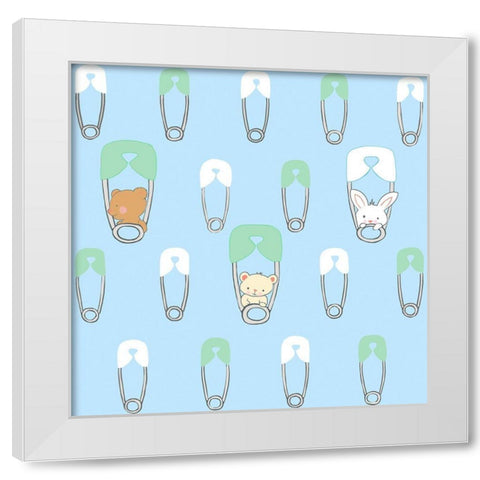 2099 Baby Pin White Modern Wood Framed Art Print by HUE and MI and Sangita