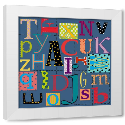 Abc White Modern Wood Framed Art Print by HUE and MI and Sangita